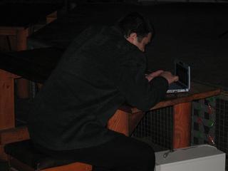 Huge DJ and tiny notebook
